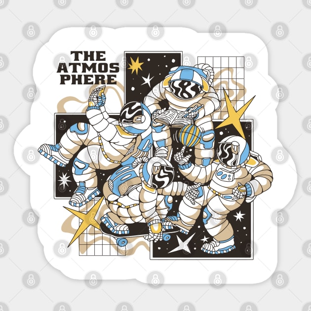 Astronauts' Star Dance Sticker by Life2LiveDesign